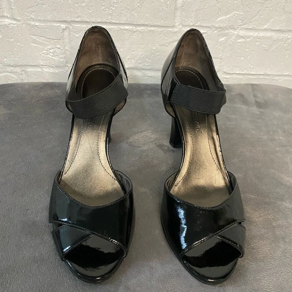 Circa Joan & David Patent Leather Peep Toe Pumps Heels
